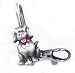Adorable Alexx Inc Gray/Pewter Puppy with Bone Collar Key Clip/Finder Key Chain for Keys