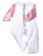 Organic Cotton Baby Romper Long Sleeved (Pink/White)