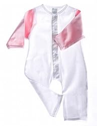 Organic Cotton Baby Romper Long Sleeved (Pink/White)