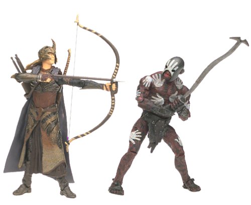 Childrens Toyshop  Toys : Lord of the Rings The Two Towers Elven Archer and Uruk-Hai Berserker figures- 6" inches