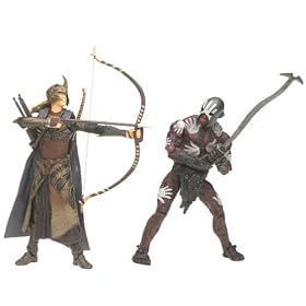 Lord of the Rings The Two Towers Elven Archer and Uruk-Hai Berserker figures- 6" inches