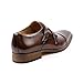 UVS10 Men's Dark Brown Double Monk Strap Cap Toe Slip On Loafers Dress Shoes
