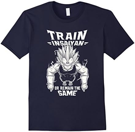 Men's Soul train t shirt - Train insaiyan or remain the same Large Navy