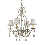 AF Lighting 6683-4H Candice Olson Morgan 4 x 60-Watt Light Candle Base Chandelier, Antique Metal with Antique Crystals by 