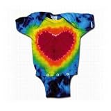 Tie Dye "Heart" body suit for infants