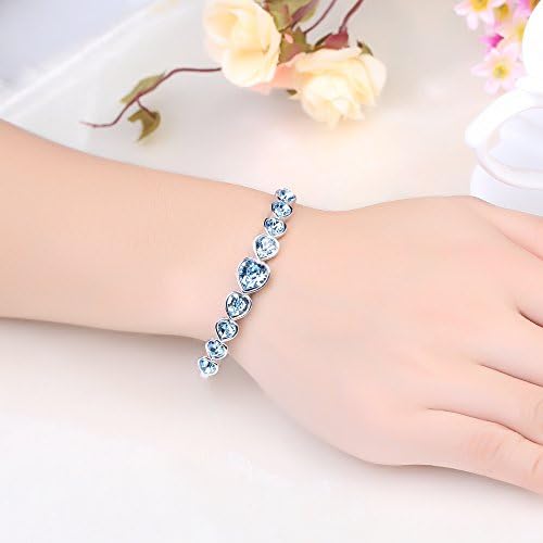 BONLOVE Swarovski Elements Crystals 2016 Heart Shaped Bracelet for Women and Girls(100% Satisfaction)