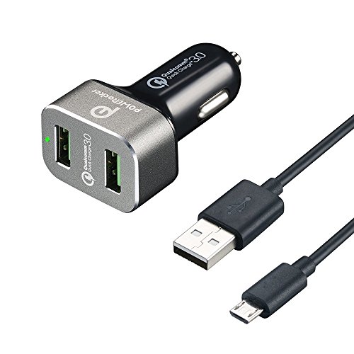 POWERocker 36W QC3.0 Aluminum USB Car Charger with 3.3 Feet Micro USB Cable for Smartphones POWERocker 36W QC3.0 Aluminum USB Car Charger with 3.3 Feet Micro USB Cable for Smartphones