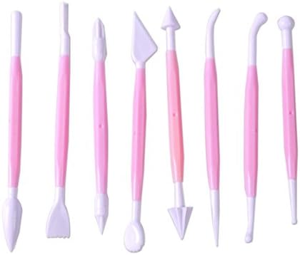 hermeshine TM 8pcs Fondant Cake Sugar craft Icing Paste Flower Decorating Modelling DIY Tools - Pink