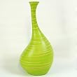 EXP Handmade Green Ceramic Table Art Flower Vase With Striking Line Accents