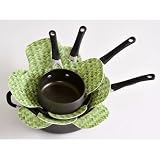 Ultra-Thin Bamboo Cookware Plus Protectors (Set of 3) Color: Green