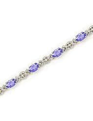 14kt Yellow Gold Oval Tanzanite and Diamond Bracelet