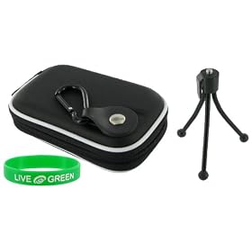 Hard EVA (Black) Case and Tripod for Olympus Stylus Tough-8000 Digital Camera Black