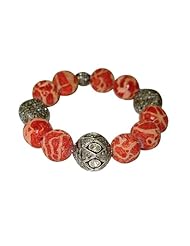 Sterling Silver 8.76ct Rose Cut Diamond Beads Cord Bracelet Jewelry