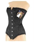 Corset w/boning, & lace up back black 1x-2x
