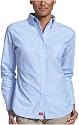 Dickies Girl Juniors' Oxford Long Sleeve Button Down Shirt- School Uniform