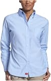 Dickies Girl Junior's Oxford Long Sleeve Button Down Shirt