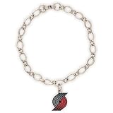 NBA Portland Trail Blazers Ladies Silver-Tone Charm Bracelet