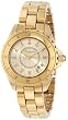 Stuhrling Original Women's Leisure Ceramic Austere Quartz Swarovski Crystal Date Gold Tone Bracelet Watch 957S.123331