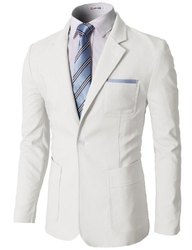 H2H Mens Fashion Basic Slim Fit Lightweight Long Sleeve Jacket Blazer