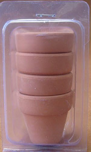 Mini Terra Cotta Clay Pots - 4 piece Minature outside dimensions Approximately 1 1/2 inches x 1 1/2 inches in size. Great for crafts of Novelty