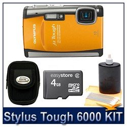 Olympus Stylus Tough-6000 Waterproof Digital Camera (Orange), 10 MP, 3.6x Optical Zoom, 2.7