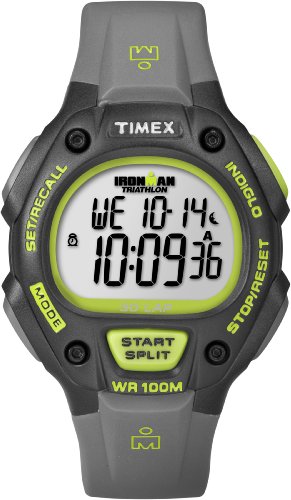 Timex Men's T5K6929J Ironman Traditional 30-Lap Full-Size Black Green Resin Strap Watch
