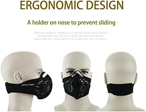 AUBBC Bike electric Bicycle Activated Carbon Anti Dust Anti-fog Ski Half Face Mask Filter (Black)