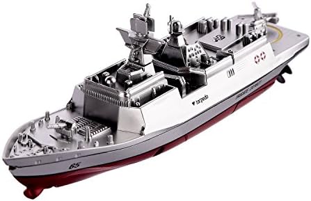 Buenotoys Remote Control Boat for Pools,indoor mini rc boat,Rechargeable 2.4GHz RC WarShip Boat Battle Ship