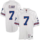 Reebok Denver Broncos #7 John Elway White Tackle Twill Throwback Football Jersey