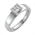 9ct White Gold Princess Cut, Solitaire Diamond Engagement Ring, 0.8 Carat, Clarity VVS1 (enhanced)