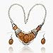 Artificial Amber Fashion VTG Baltic Gem Necklace Pendant Earring Sets