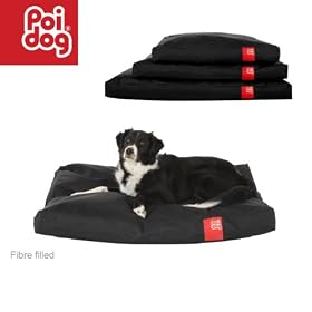 Poi Dog� Large (41") Dog Bed - BLACK Poly Canvas Duvet Dog Beds in BLACK - Large / Medium Dogs