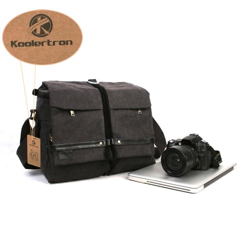 Koolertron Waterproof Canvas Shoulder Camera Bag Video Portable Carry Case DSLR Laptop Bag for Sony Canon Nikon Olympus Pentax 14