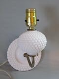 Vintage Hobnail Milk Glass Electric Sconce Wall Lamp