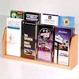 8 Pocket Oak & Acrylic Brochure Rack, Dark Red Mahogany Finish