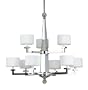 Candice Olson Chloe Candle Base Chandelier, Chrome with Cream Poly/Silk Shades