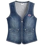 Harley-Davidson® Women's Pink Label Denim Vest. Rhinestone Embellishment. 99171-12VW