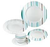 ARTE VIVA - 117203 - Smeralda - Service de table et café - 30 pièces - Porcelaine - Rond - Turquoise - Designer : Matteo Fabrini (Import Allemagne)