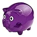eBuyGB Transparent Plastic Piggy Bank / Money Box (Purple)