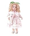 ABBY 18" Porcelain Toddler w/Bear Doll By Golden Keepsakes