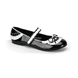 Cute Ballet Flat Black Patent Womens Shoes Sexy French Maid Costume Shoe