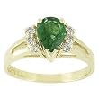 14K Yellow Gold Tsavorite and Diamond Ring