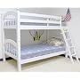Imports Direct CM-BK524W New White Bunk Bed Bunkbeds Twin All Solid Wood Bedroom