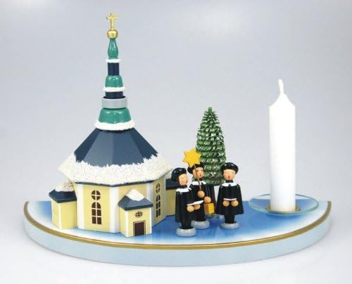 Candlestick with Seiffen church 3 Kurrendefiguren house tree colorful 204/124 B