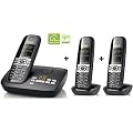 Siemens Gigaset CX610A mit AB + 2 x C610H Trio ISDN schwarz