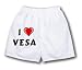 White Boxer Short with I Love Vesa