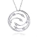 10K White Gold 0.15ctw. Diamond Circle Pendant with 17 Chain