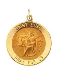 14K Yellow Gold 25.00 mm St. Luke Medal