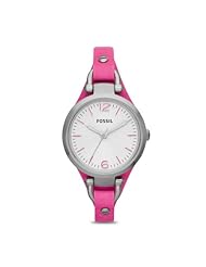 Fossil Georgia Three Hand Leather Watch - Pink Es3299