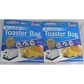 TOASTER BAGS x4-RE-USABLE-NO FUSS, NO MESS